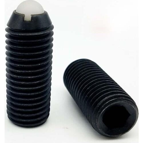 2pcs M8 M10 M12 M16 nylon bead positioning screws lengthen Allen ball plunger grups screw ultralight load grup bolt black color