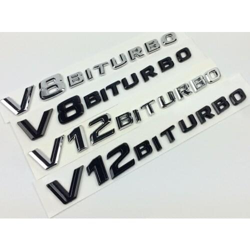 3D Car Sticker Emblem Logo Badge V8 Biturbo Emblem Badge Decal Car Styling Covers For Mercedes Benz AMG BMW VW Hyundai Mazda