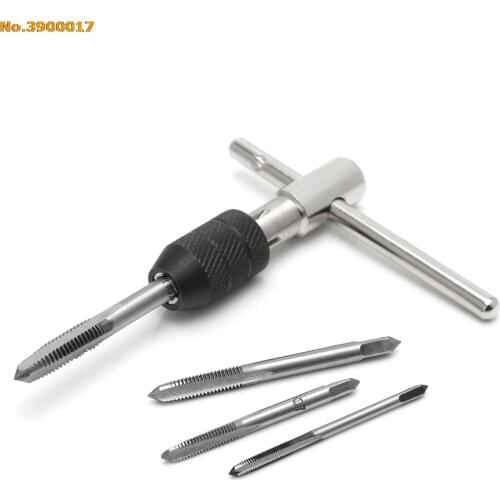 5Pcs/set T Type Hand Screw Thread Taps Drill Kit M3 M4 M5 M6 Set w/Wrench