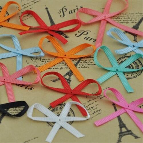 50pcs Mix Color Grosgrain Ribbon Bow DIY Flower Appliques wedding Sewing Crafts B201