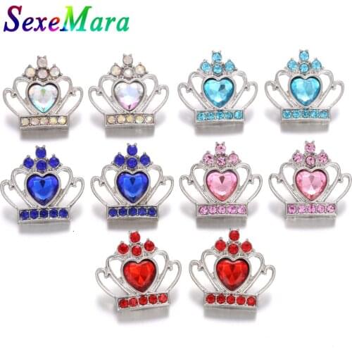 6pcs/lot 18mm Metal Snap Buttons Jewelry Snap Jewelry Rhinestone Snap Buttons Fit 18mm Snap Bracelet Bangles Necklace