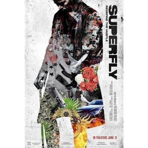 B071 SuperFly Director X. 2018 Movie Trevor Jackson Film Silk Cloth Poster Art Bedroom Decoration