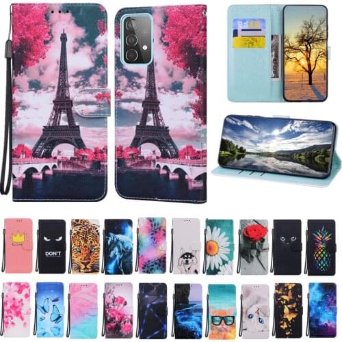 Flip Leather Case for Samsung Galaxy A22 A42 A32 A12 A21S A02S A71 A51 A20S Cover Wallet Card Holder Folding Stand Lanyard Funda