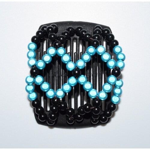 Blue shining beads and black pearl small size magic comb 20pcs/lot classical comb Easy to Use easy to use for young&old