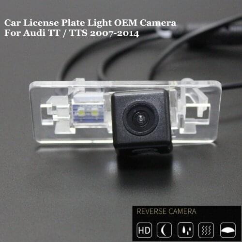 JanDeNing HD CCD Car Rear View Parking/ Backup Reverse Camera/License Plate Light OEM WaterProof For Audi TT / TTS 2007-2014