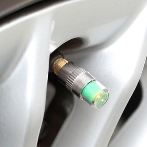 4 Pcs Copper Core Car Tire Pressure Cap Car Tire Pressure Monitor Valve Stem Cap Auto Sensor Indicator Diagnostic Tools Kit