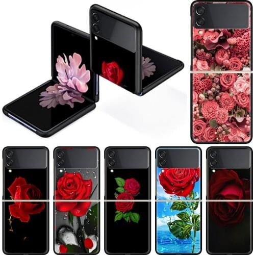 Beautiful Red Rose Flowers Case for Samsung Galaxy Z Flip3 Back Cover For Galaxy Z Flip 3 5G 6.7" Smartphone Shell Coque Housing