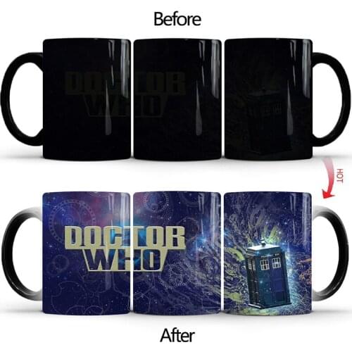 350ml Doctor Who Coffee Magic Mug Creative Color Changing Cup Novelty Ceramic Tea Milk Cups And Mugs New Year Gift for Friends