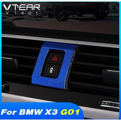 Vtear Central Control And Warning Light Button Cover Interior Decoration Accessories Parking Switch Frame For BMW X3 G01 2021