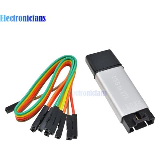 CP2102 12Mbps USB 2.0 to TTL UART Module Aluminum Shell 5Pin Serial Converter STC Replace FT232 Module 5V/3.3V Type A Metal Case