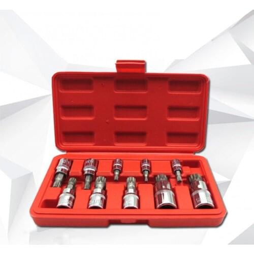 Durable 10 Pcs Rustproof 12 Point MM Triple Square Spline Bit Steel Tools Set High Hardness Sheet Metal Tools Set