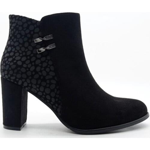 Novelty fall winter season womens ankle boots High Square heel with strap high quality faux leather and diamonds Autumn boots