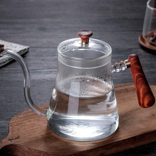 New Arrival High Borosilicate Glass Coffee Pot Long Drip Nozzle Coffee Drip Kettle Thick Glass Tea Coffee Kettle Teapot
