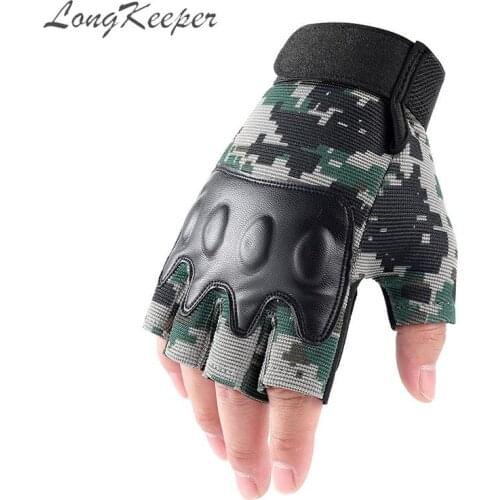Half Finger Tactical Gloves Men Military Army Shooting Fingerless Gloves Shockproof Anti-Slip Outdoor Sports Cycling Gloves