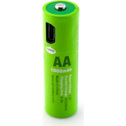 Soshine 1000mAh 1.2V NiMH AA Rechargeable Battery with Built-In Micro USB Port 2 Ways to Charge