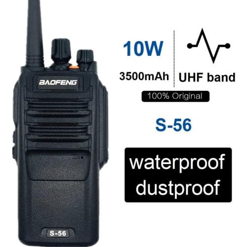 BAOFENG S-56 10W Waterproof Walkie Talkie Radio Scanner UHF Transceiver CB Ham Radio Transmitter Large Battery Long Standby