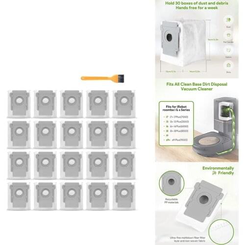 For IRobot Roomba Replacement Accessories I7 Plus E5 E6 S9 S9+ Robot Vacuum Cleaner Dust Bags Sweeping Spare Parts