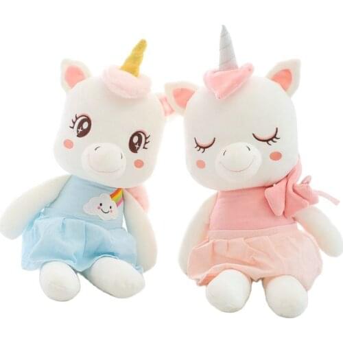 Super cute unicorn plush toy stuffed plush animal high quality Dress Unicorn toys for baby kids birthday gift for girl