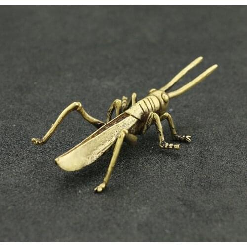 Vintage Copper Locust Sculpture Ornament Brass Animal Grasshopper Figurines Home Statue Crafts Desk Decorations Accessories