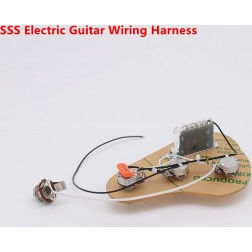 1 Set SSS Electric Guitar Wiring Harness ( 3x 250K Pots + 5-Way Switch + Jack )