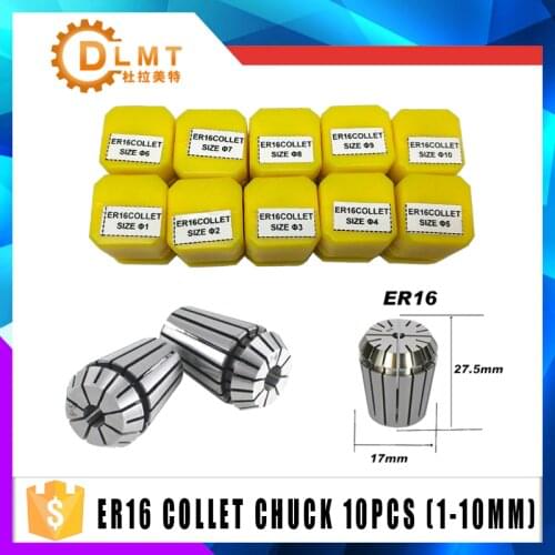 1pcs ER16 1-10MM 1/4 6.35 1/8 3.175 1.5 2.5 Spring Collet High Precision Collet Set For CNC Engraving Machine Lathe Mill Tool