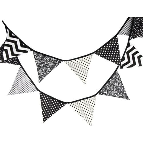 12PCS Nordic Flag Cotton Fabric Cloth Banners Wedding Decor Baby Shower Birthday Cotton Fabric Garland Kids Room Tent Decoration