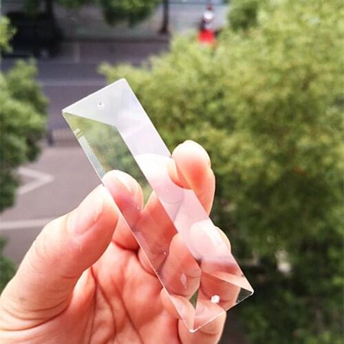 20pcs 76mm Clear Crystal Glass Prism Pendant In 2Holes Crystal Chandelier Parts Crystal Lamp Hanging Drops Wedding Decoration