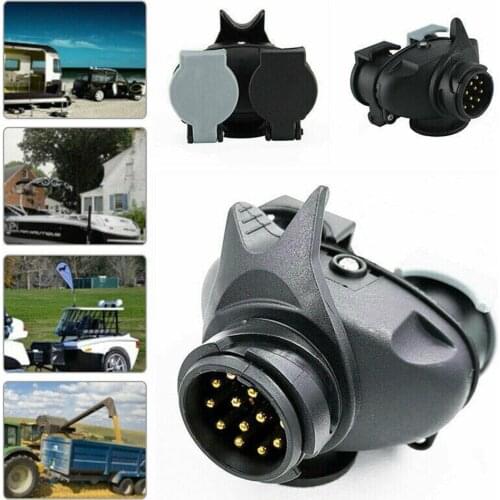 2021 Explosive Trailer Plug Adapter Connector White 7P Double to 13P qi'che'yong'p Case K3M2