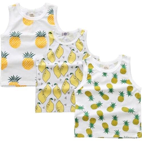 3 pcs. / Lot Cartoon Baby boys girls cotton T-shirt vest children sleeveless tee toddler clothing childrens t-shirts SY117