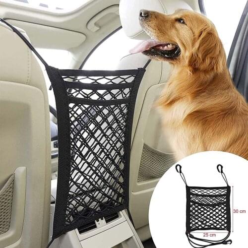 3 Layer Mictuning Universal Carseat Handbag Car Back Seat Net Holder Barrier Pet Organizer Double-Sided For The Net Bag