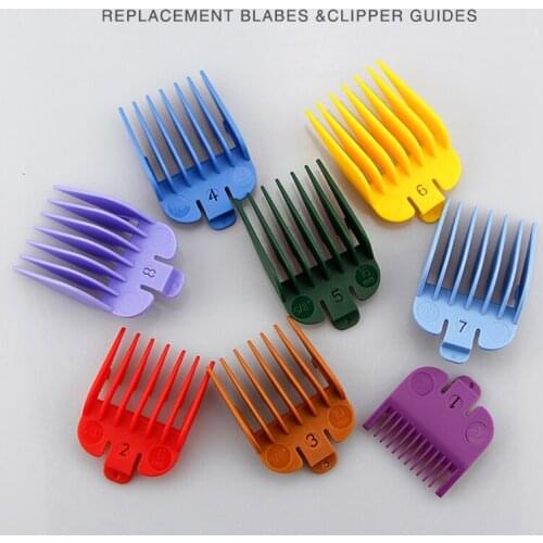 8PCS Universal Hair Clipper Limit Comb Guide Set Multicolor Trimmer Cutting Guard Attachment Replacement Tool Kit For WAHL