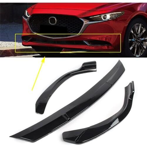 Auto Front Bumper Lip Splitter Diffuser Lip Body Kit ABS Spoiler Bumpers Protector For Mazda 3 Axela Sedan 2019 2020 Gloss Black