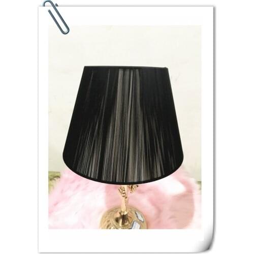 Free shipping Lamp cover for table lamp black fabric lampshade Fashionable Decorative E27 table lamp shade for bedroom