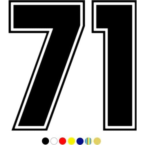 CS-10170# Funny Vinyl Decal Number 71 Car Sticker Waterproof Auto Decors on Truck Bumper Rear Window