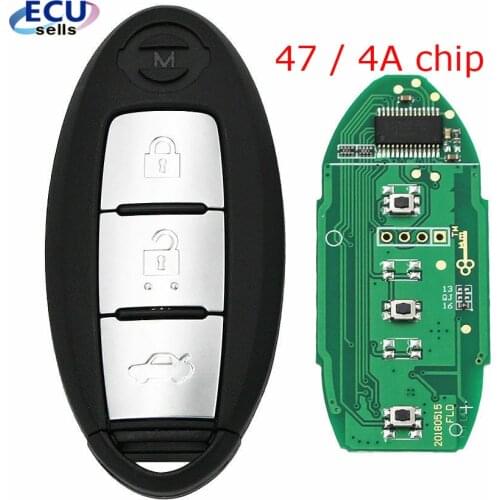3B Smart Remote Key Fob Clicker 433MHz with 47 chip or 4A Chip for Nissan Teana 2013-2016 /2016-2018 FCC :KR5S180144014