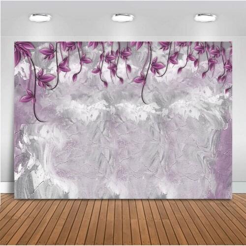 Photography Backdrops Wedding Wall Baby kid Photography Backgrounds Purple Flower Ink painting style Photo Studio Backdrop