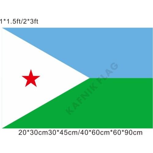KAFNIK,free shipping 20*30cm/30*45cm/40*60cm/60*90cm small flags Djibouti Flag for Countries World Event Decorative Flags