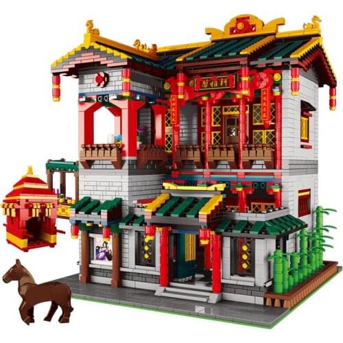 Building Block Street View Chinese Style Building 2787PCS City Blocks Ancient Building-Blocks Model Set Creative Kid Gift