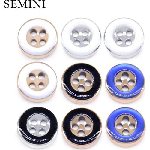 30pcs/lot 12mm Gold Silver black Small Round Sewing Button for Women Cloth T-shirt Sewing Garment Accessory Scrapbooking DIY