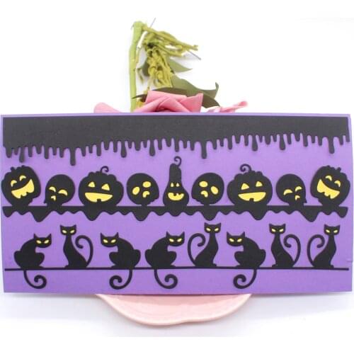 Halloween Slimline Borders Metal Cutting Dies Stencils for DIY Scrapbooking Decorative Embossing DIY Paper Cards