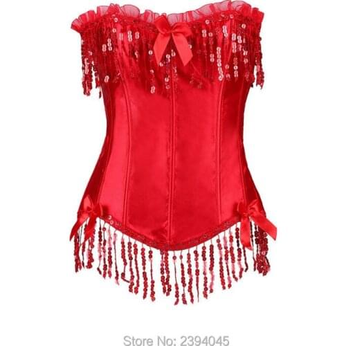 Fashion sexy lady corset corset red beads pendant solid abdomen