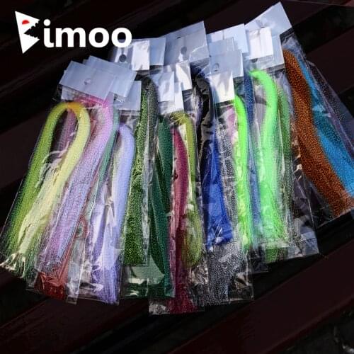 Bimoo 4Packs Flashabou Tinsel Fly Tying Crystal Flash for Jig Hook Lure Making Material Krystal Strands Gold Silver Rainbow Pink