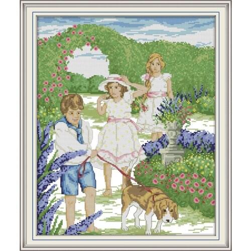 Outing cross stitch kit aida 14ct 11ct count print canvas cross stitches needlework embroidery DIY handmade