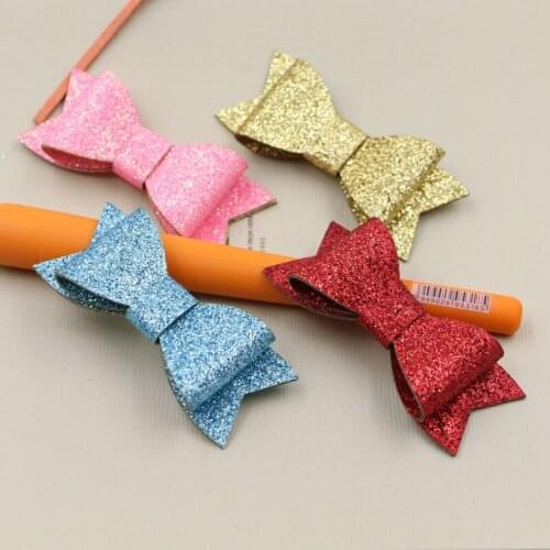 New Arrival 16Pcs Trendy Glitter Bling Ribbon Knot Bows Girls Hair Jewelry DIY Decoration Material Garment Shoes Clips Ornamanet