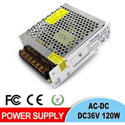Single Output Power Supply DC36V 3.3A 120W Driver 110V 220V AC to DC SMPS for CCTV Camera LED Strip light Motor CNC Stepper