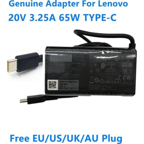 Genuine ADLX65YSDC3A 65W 20V 3.25A TYPE-C ADLX65YSLC3A ADLX65YSCC2A AC Adapter For Lenovo ThinkPad Laptop Power Supply Charger