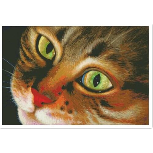 The cat cross stitch package animal 18ct 14ct 11ct cloth cotton thread embroidery DIY handmade needlework