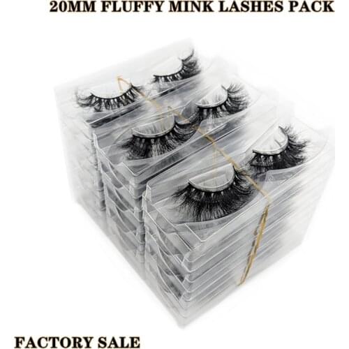 Rainsin 30Pairs Mink Lashes Wholesale 20mm Lashes Dramatic Fluffy Long Lashes in Bulk Makeup Lashes Mink 20mm Wholesale