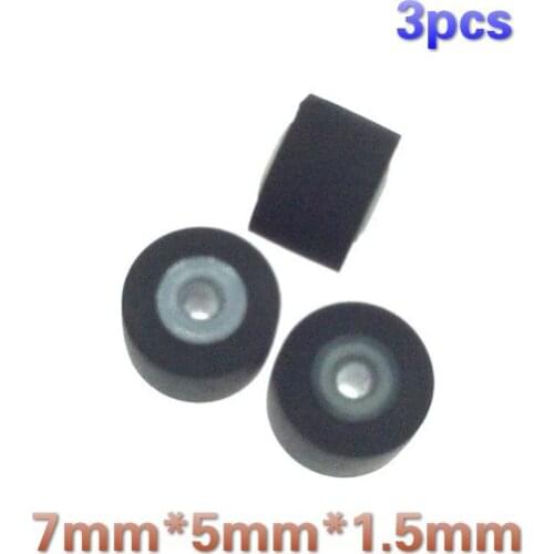3pcs 7mm*5mm*1.5 wheel belt pulley rubber audio pressure pinch roller for vintage cassette deck tape recorder Stereo player