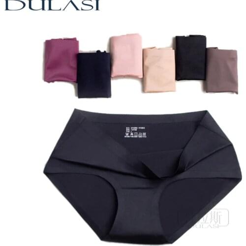 Ice Silk Seamless Panties Sexy Briefs Women Underwear Briefs Transparent Panties for Girls Ladies Bikini Panty Mid-Rise DULASI